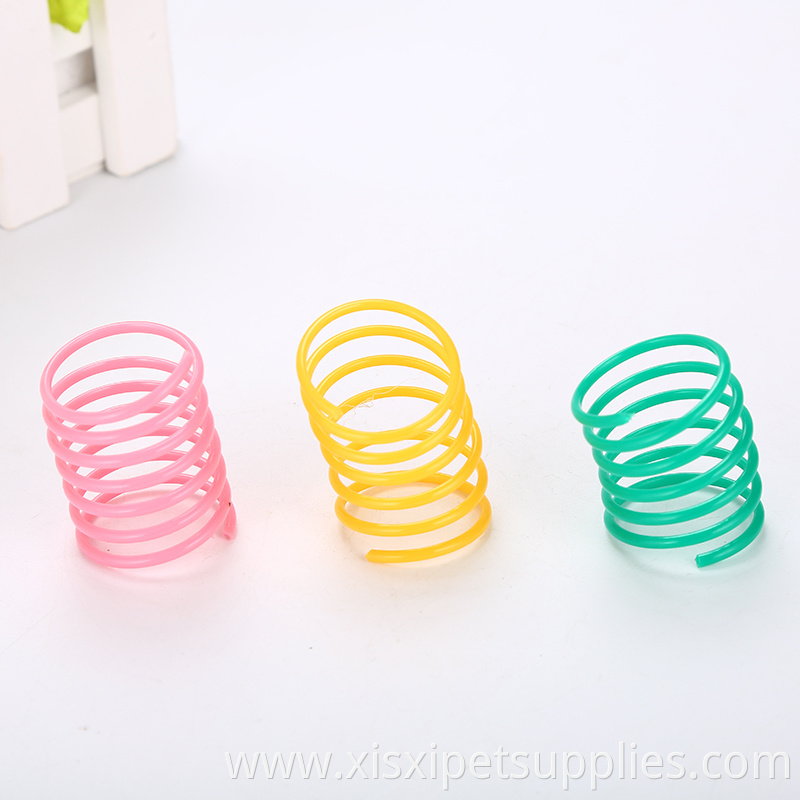 Durable Cat Colorful Plastic Spring Toys Pet Grinding Claws Toys